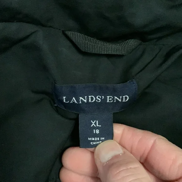 Long Lands End down women’s coat XL - Picture 3 of 9